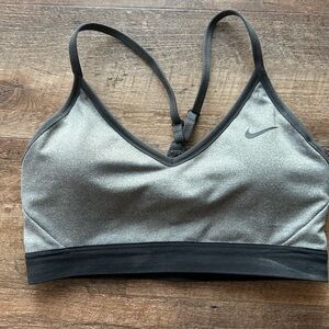 Nike Women's Charcoal and Black Sports Bra